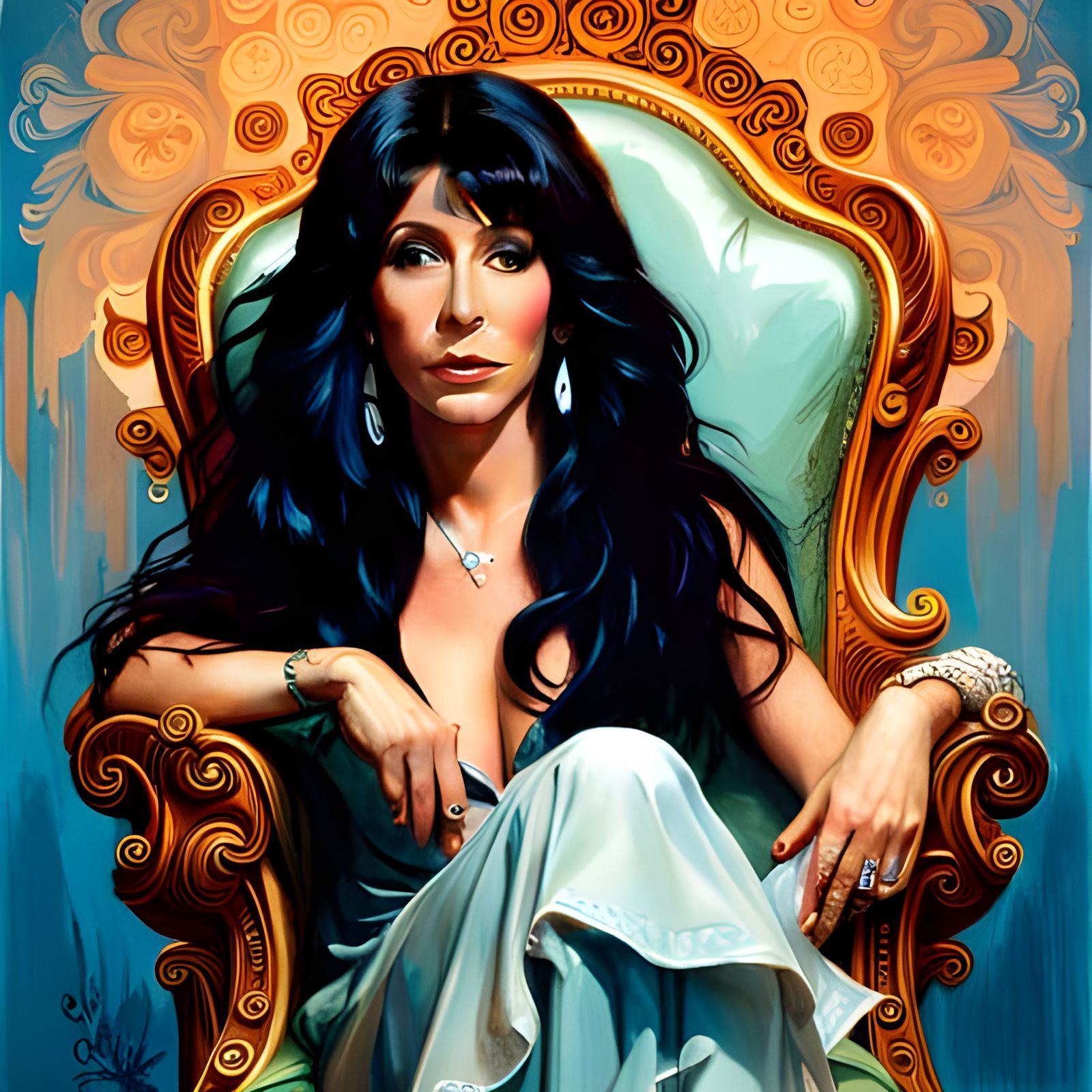 Cher Portrait in Pin-Up Style