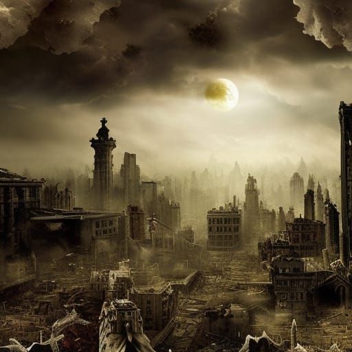 Epic Zombie Apocalypse Digital Matte Painting