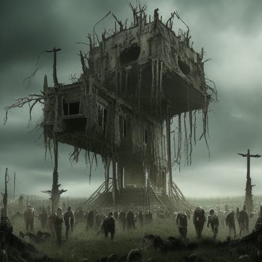 Dramatic Zombie Apocalypse Digital Matte Painting