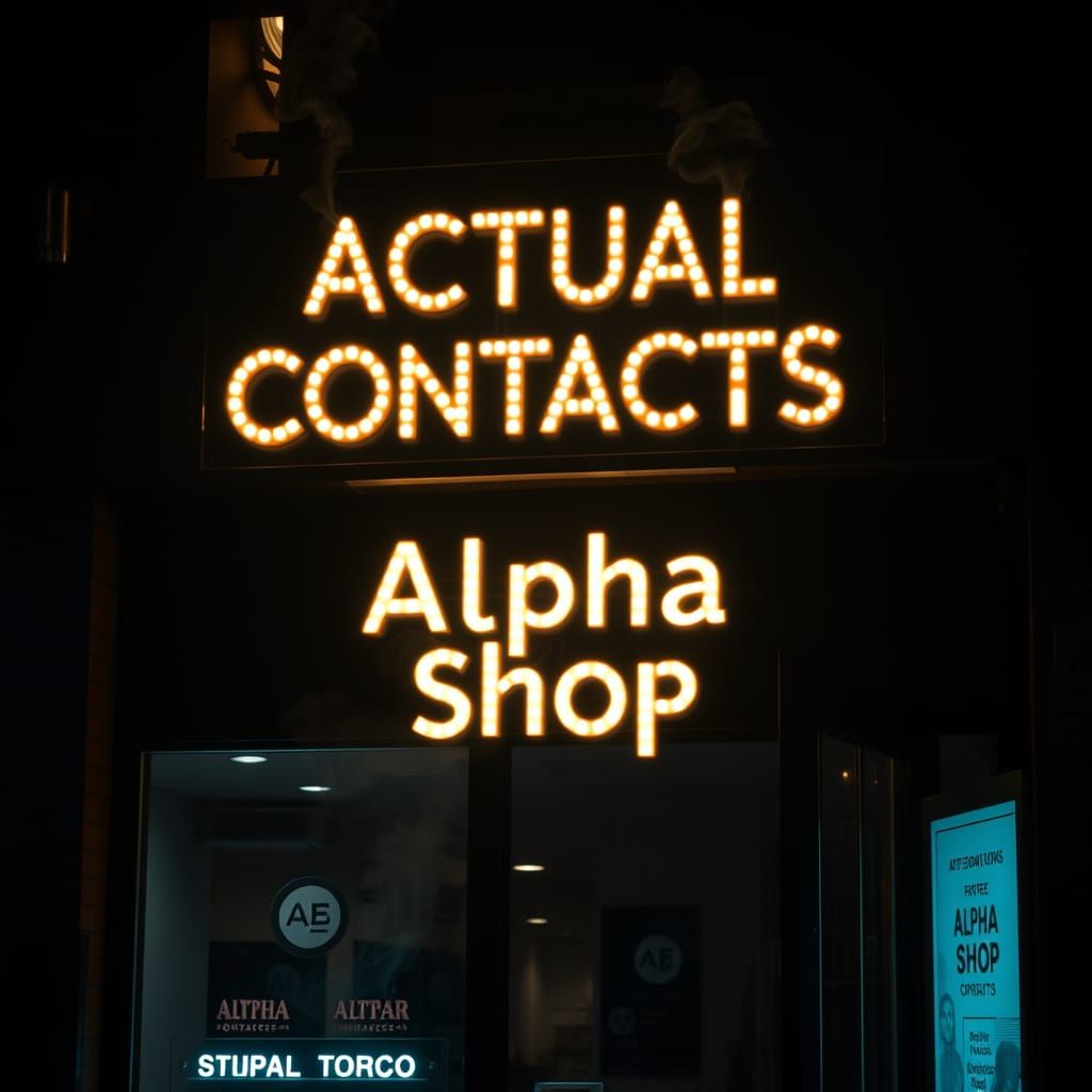 Alpha Shop Advertisement in Film Noir Style
