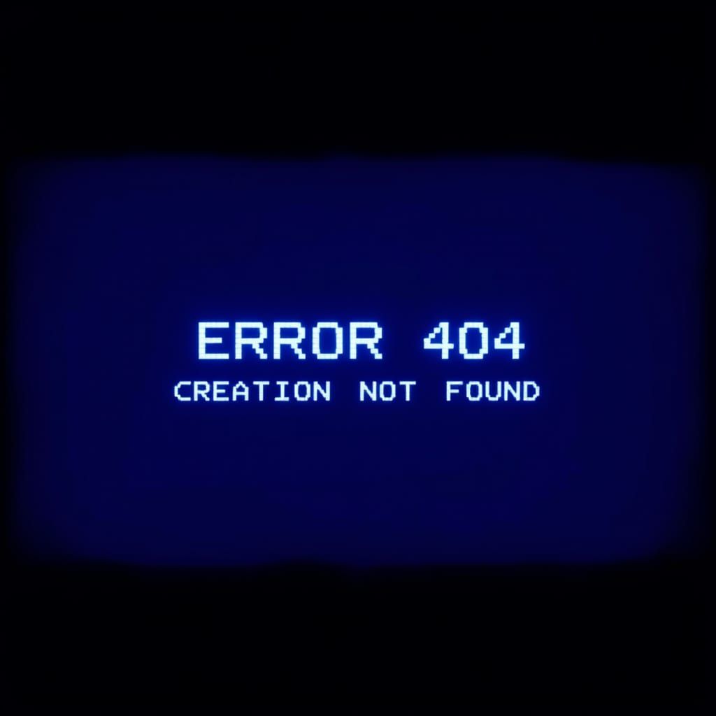 Synthwave Error 404 Screen Display