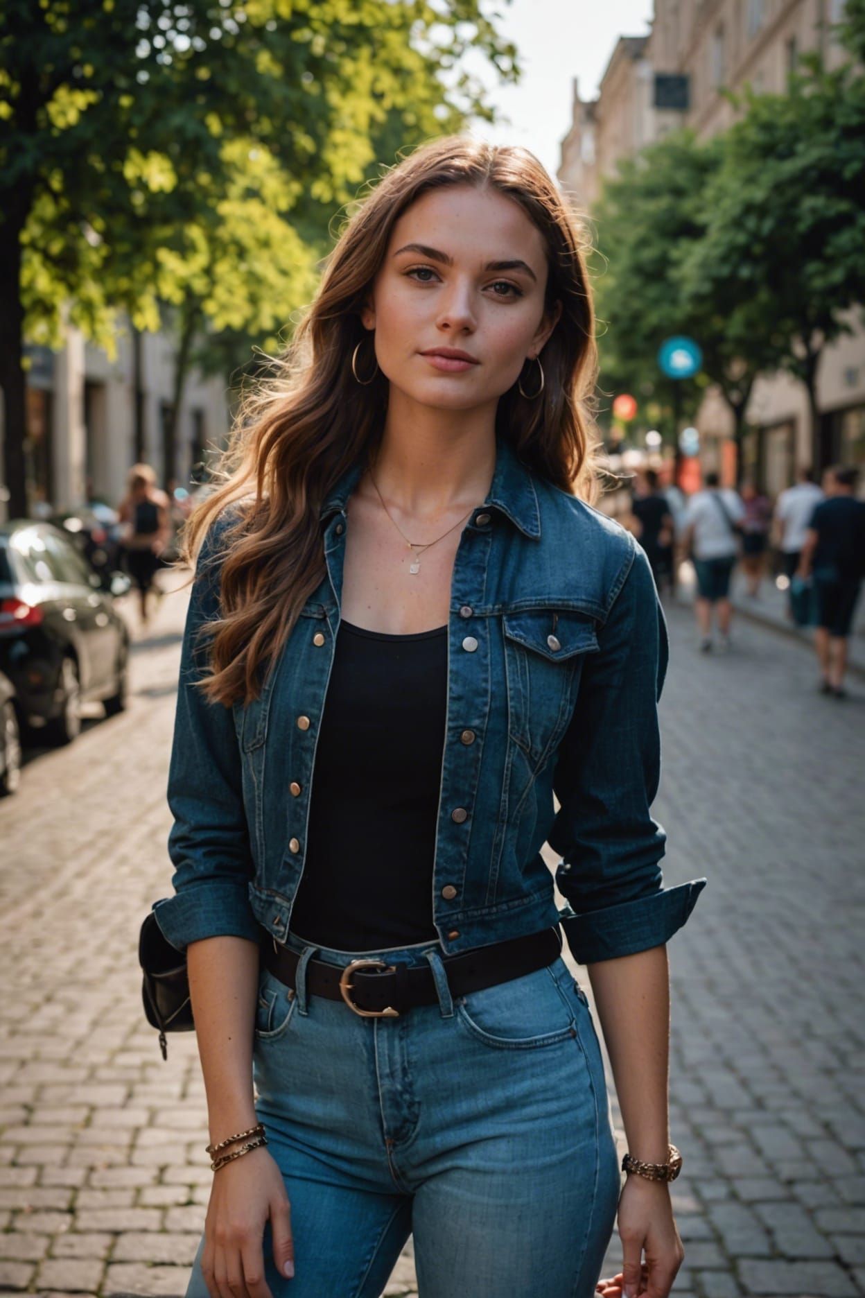 Ultra-Detailed 3D Portrait of Woman in Cityscape