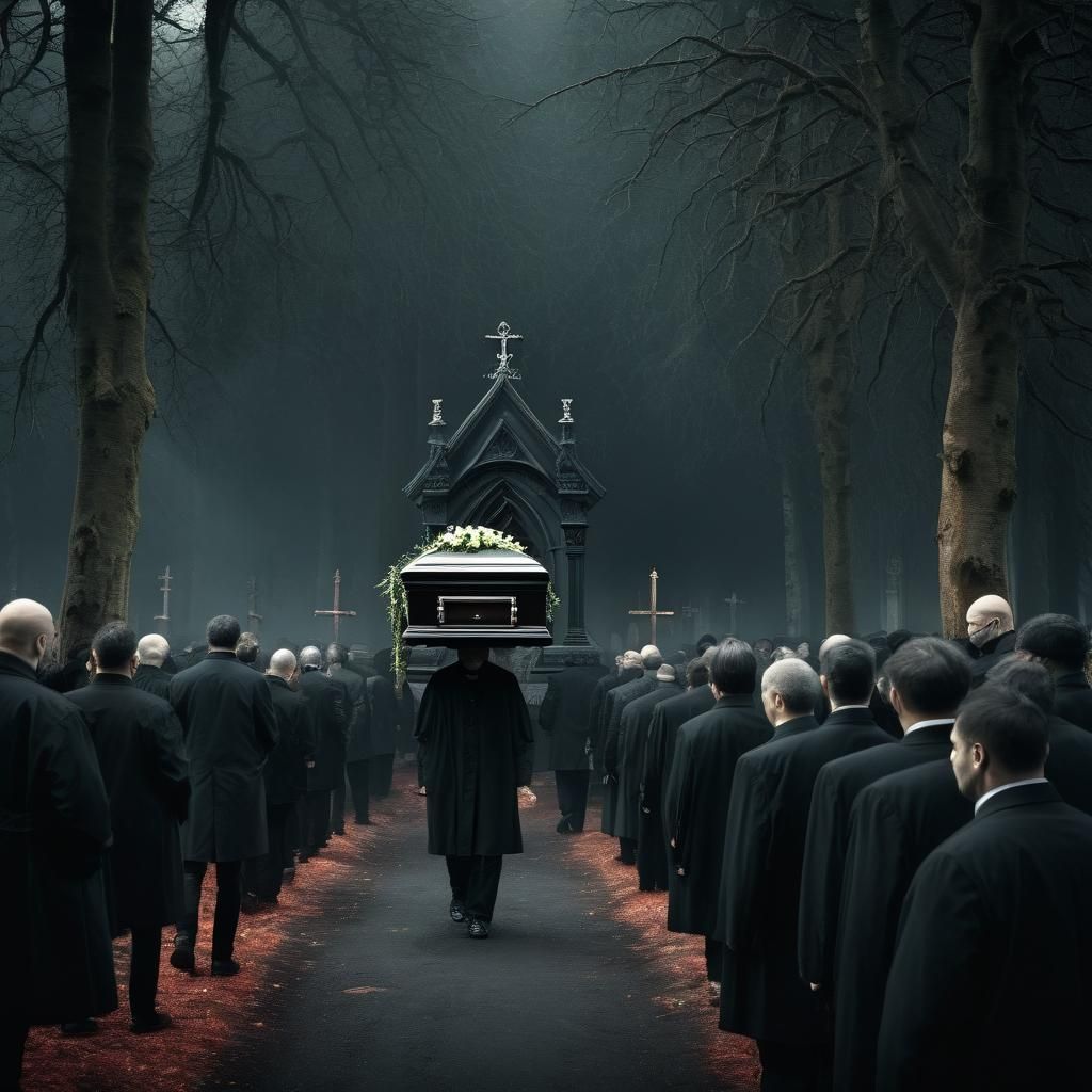 Solemn Vampire Funeral in Gothic Style