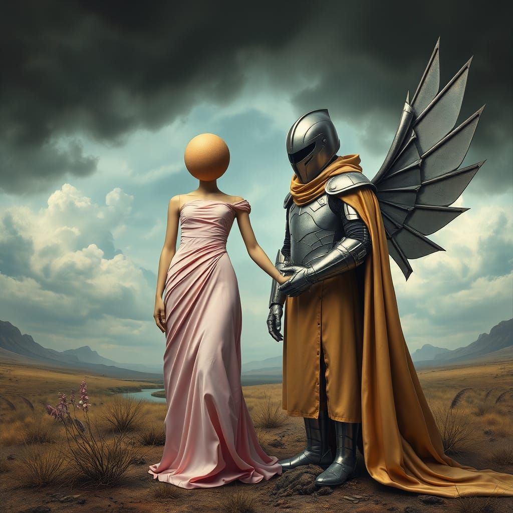 Enigmatic Figures in a Surreal Dreamscape