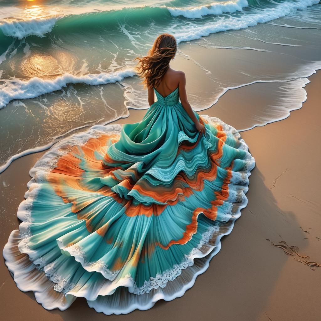 Seascape Sand Sculpture in Hyperrealistic Style