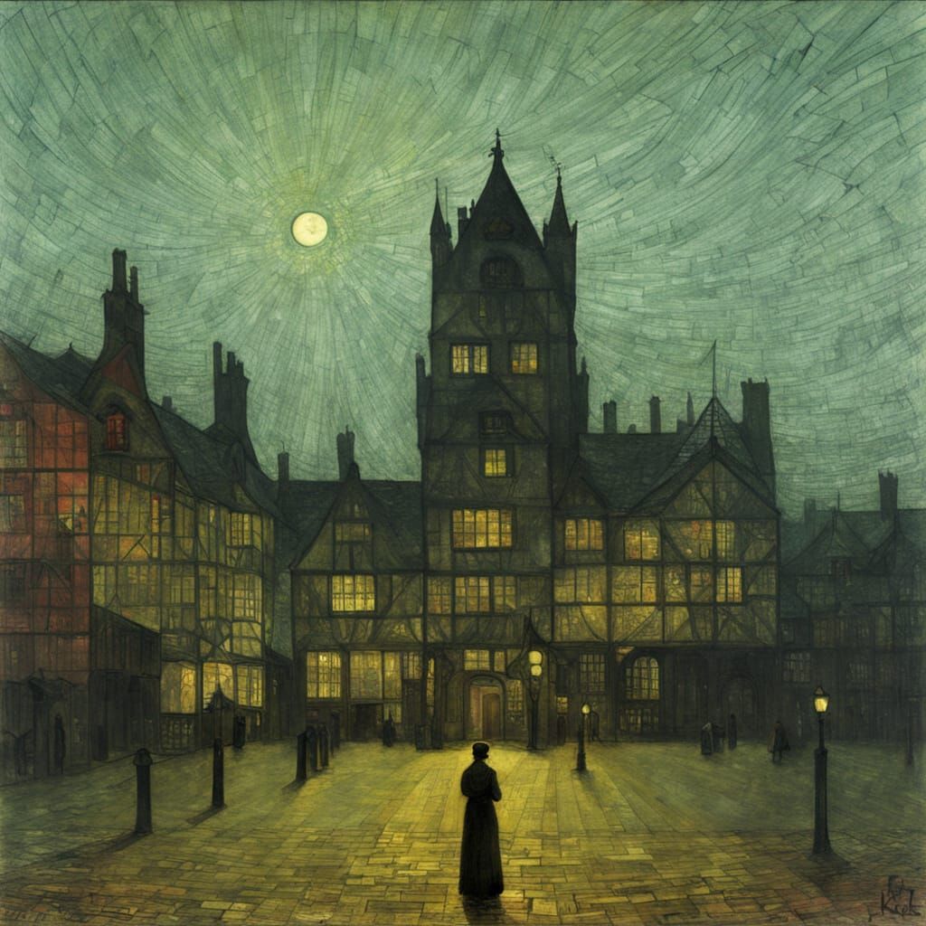 A Dreamlike Landscape in the Style of Grimshaw and Klee