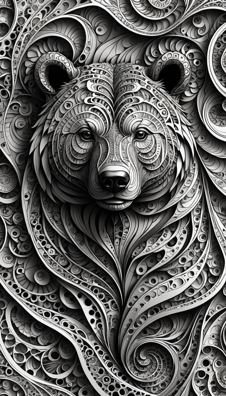 Abstract Vector Fractal with 3D Shading