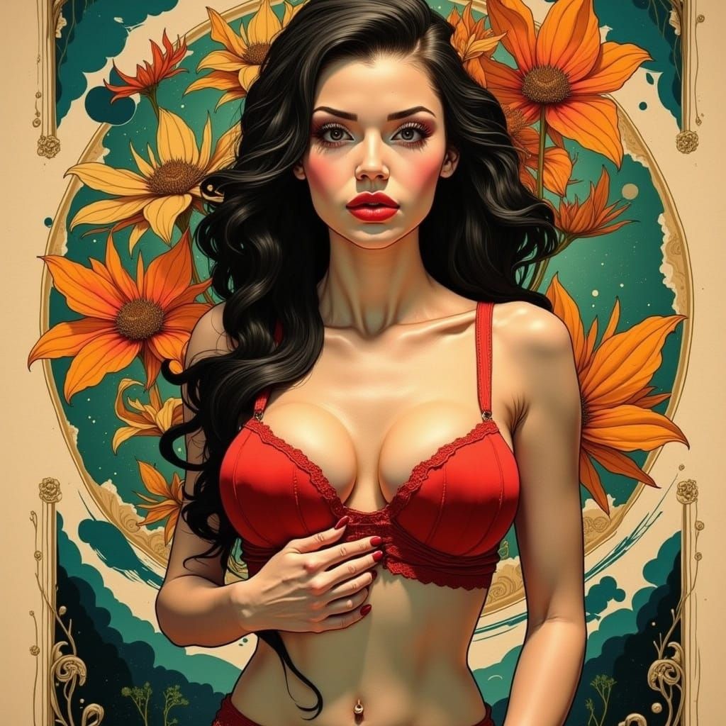 Vintage Pin-Up Poster of an Amazing Woman