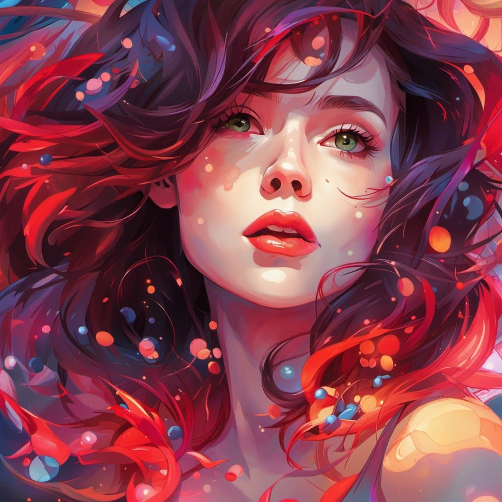 Glowing Aura Portrait in Vector Art Style