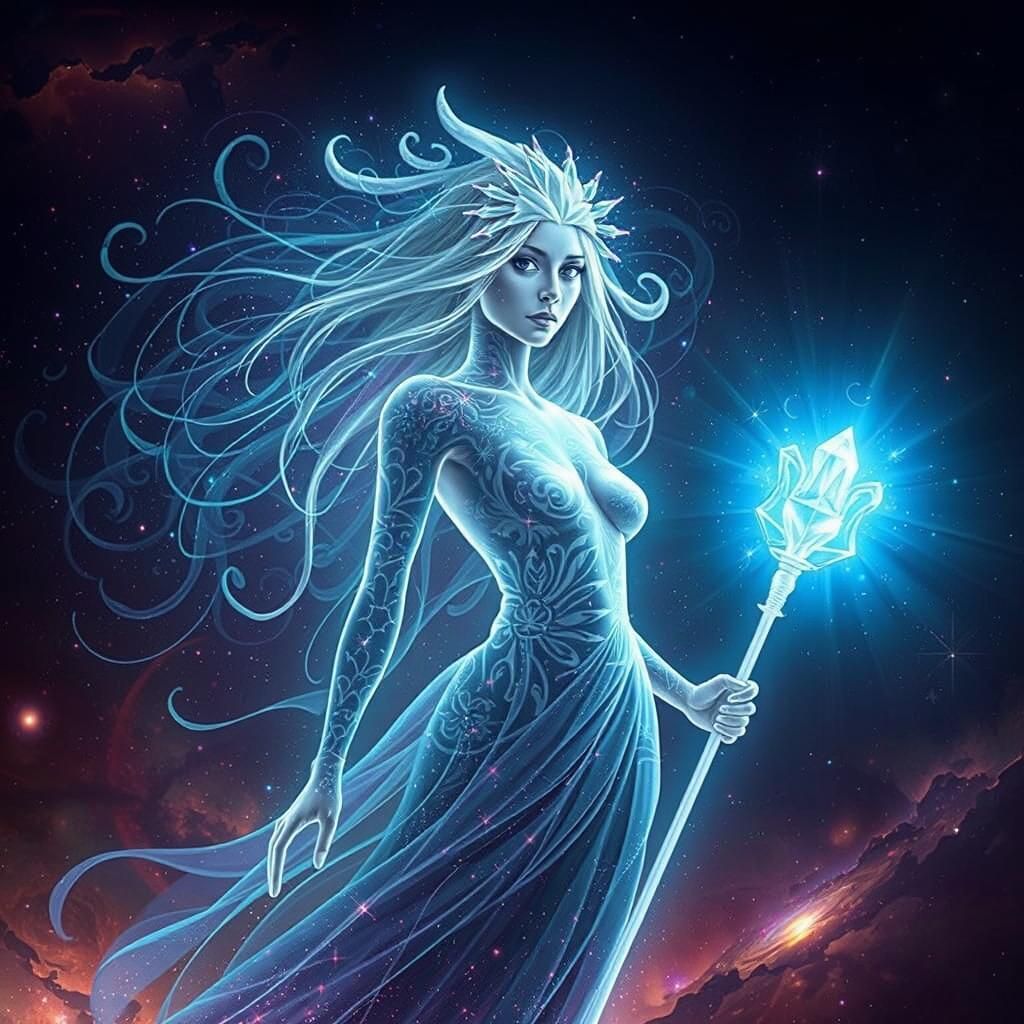 Mystical Maori Woman with Stardust Cloak and Cosmic Energy