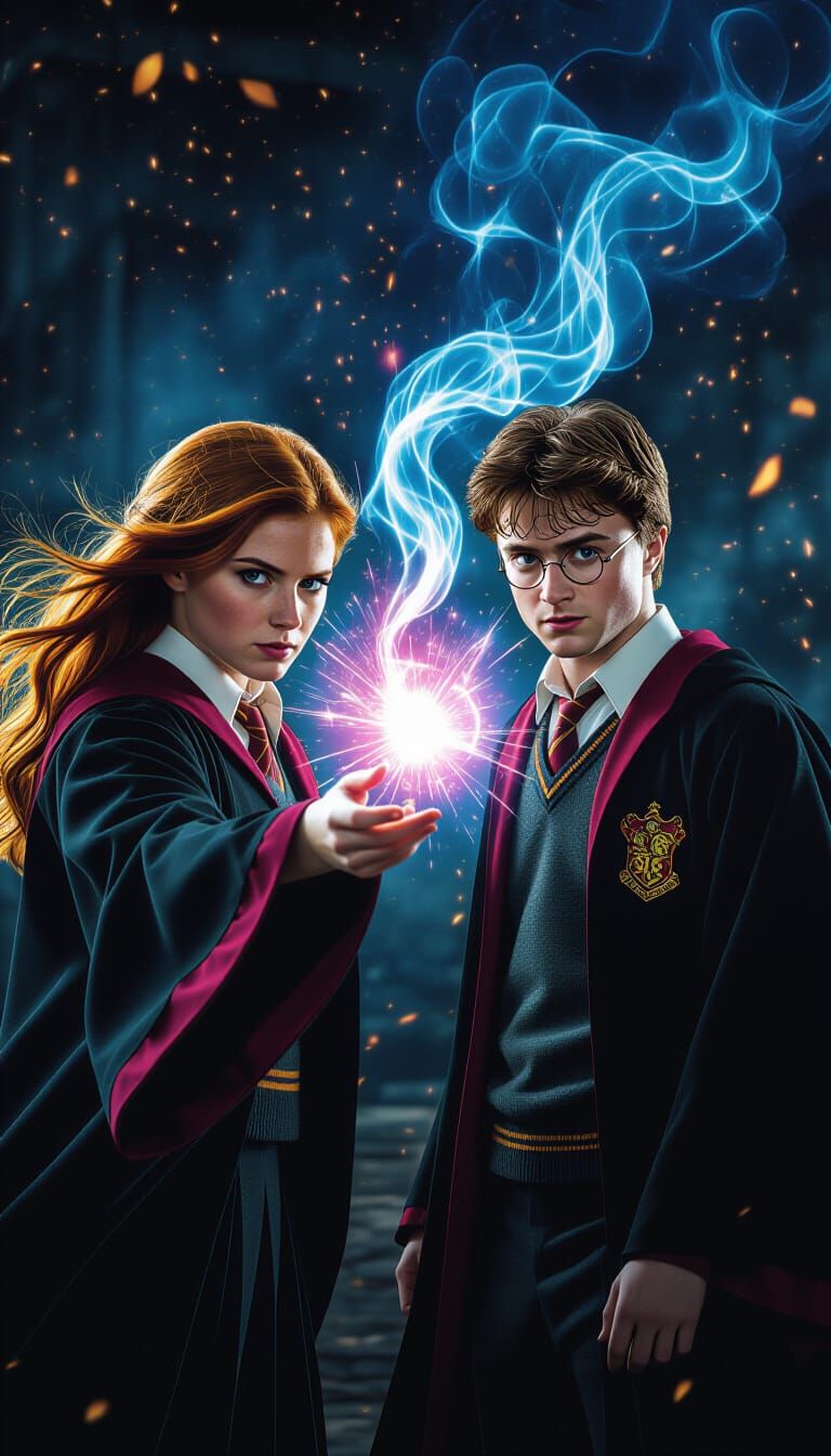 Harry Potter and Ginny Weasley Harness Magic