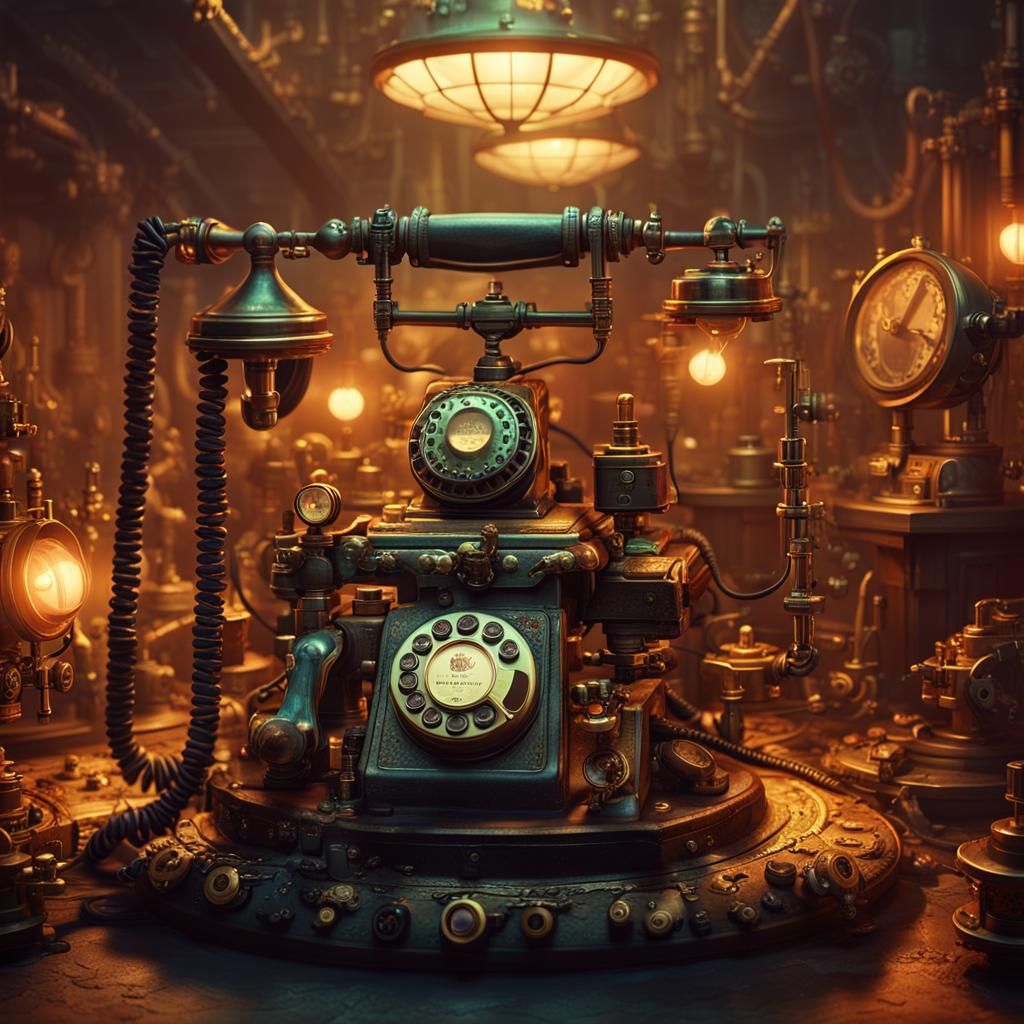 Steampunk Hell Call Center with Monster Operators