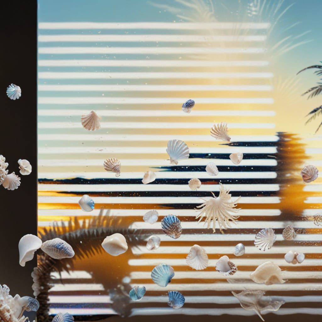 Surreal Seashell Palm Tree Dreamscape in Digital Art