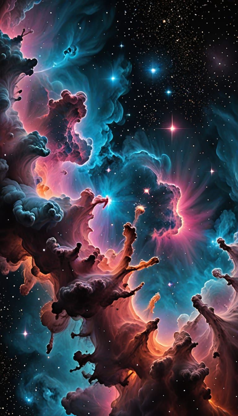 Surreal Cosmic Masterpiece in Oil Painting Style