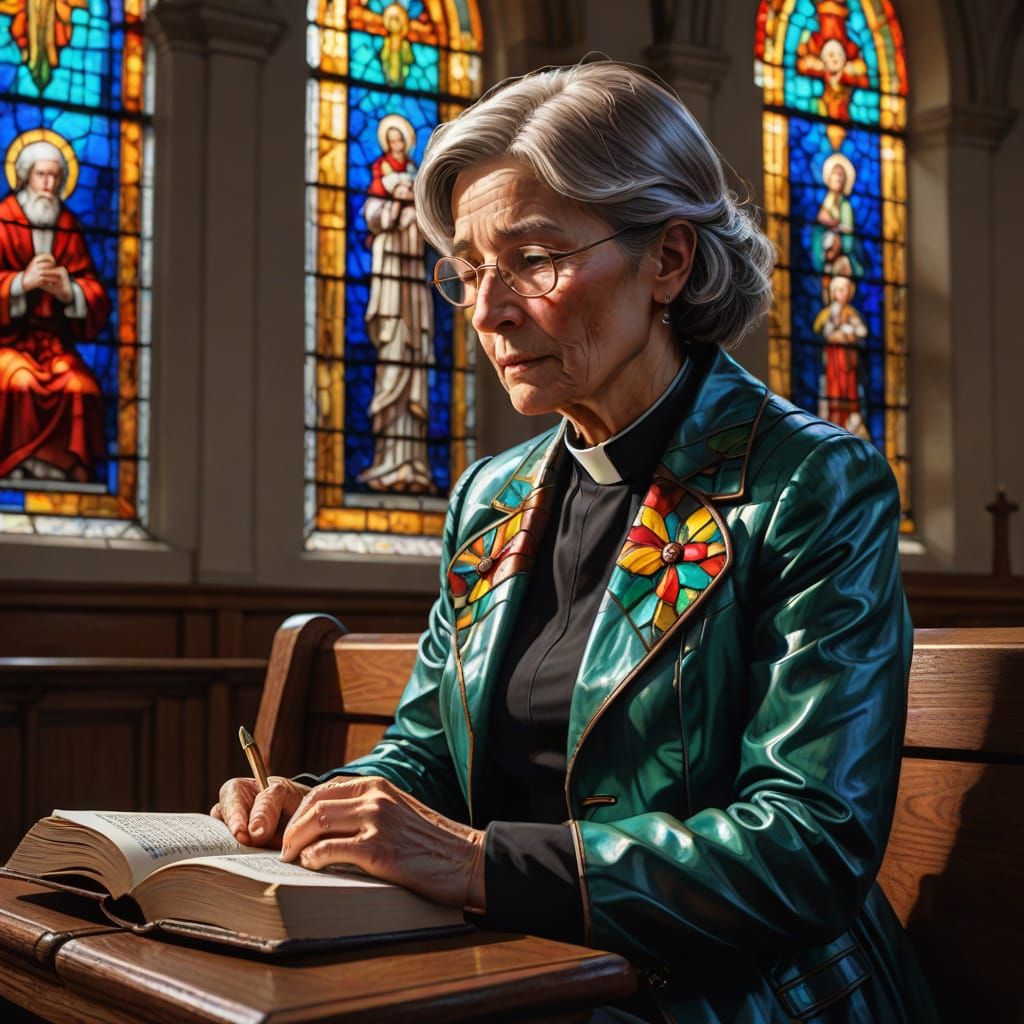 Stained Glass Reflections: A Moment of Faith