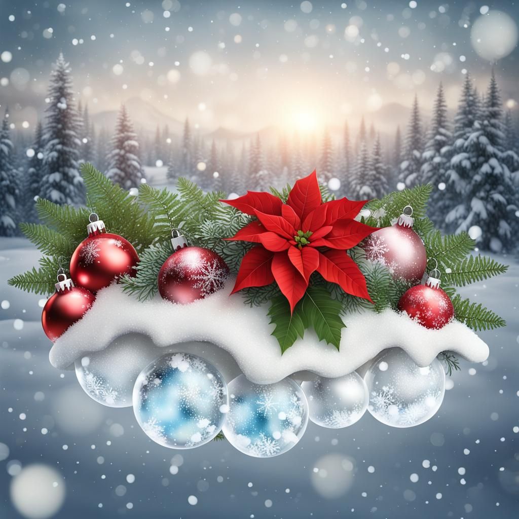 Festive Christmas Vignette with Snow and Lights