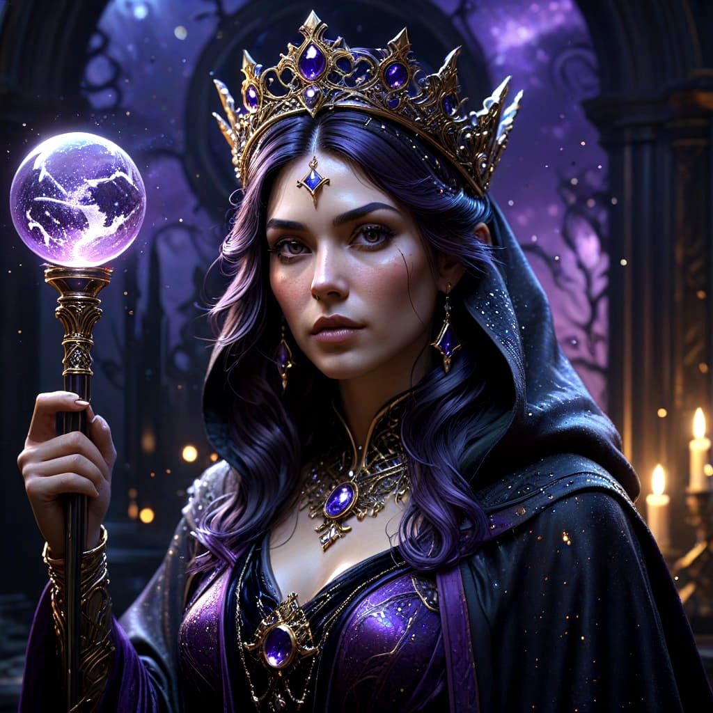 Dark Fantasy Portrait of a Diamond-Crowned Queen