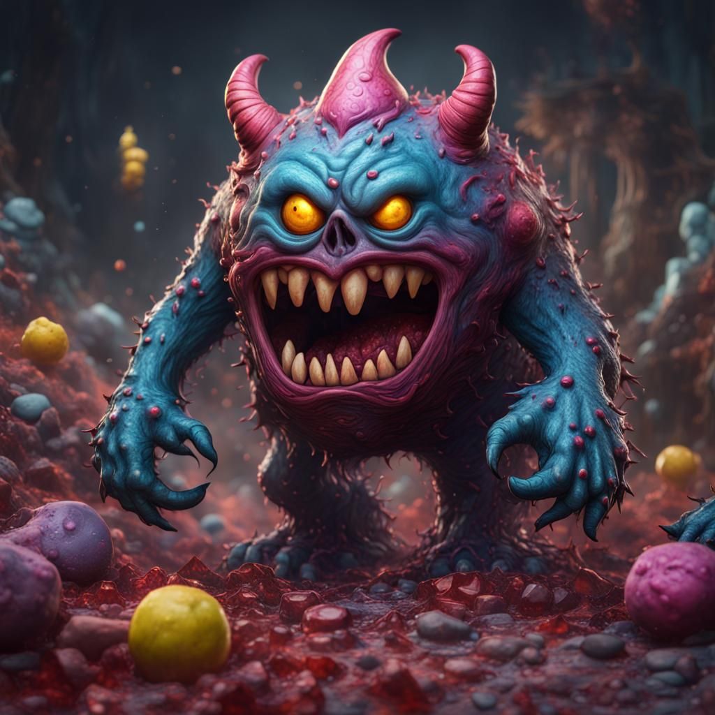 Evil Jolly Rancher Monster in Detailed Matte Painting