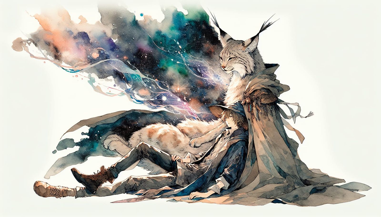 Lynx Witch Goddess in Anime Manga Cover Art