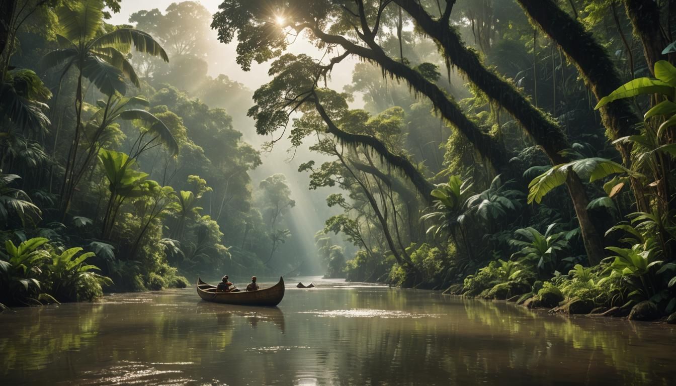 Jungle River Divide: Photorealistic Landscape in 8K