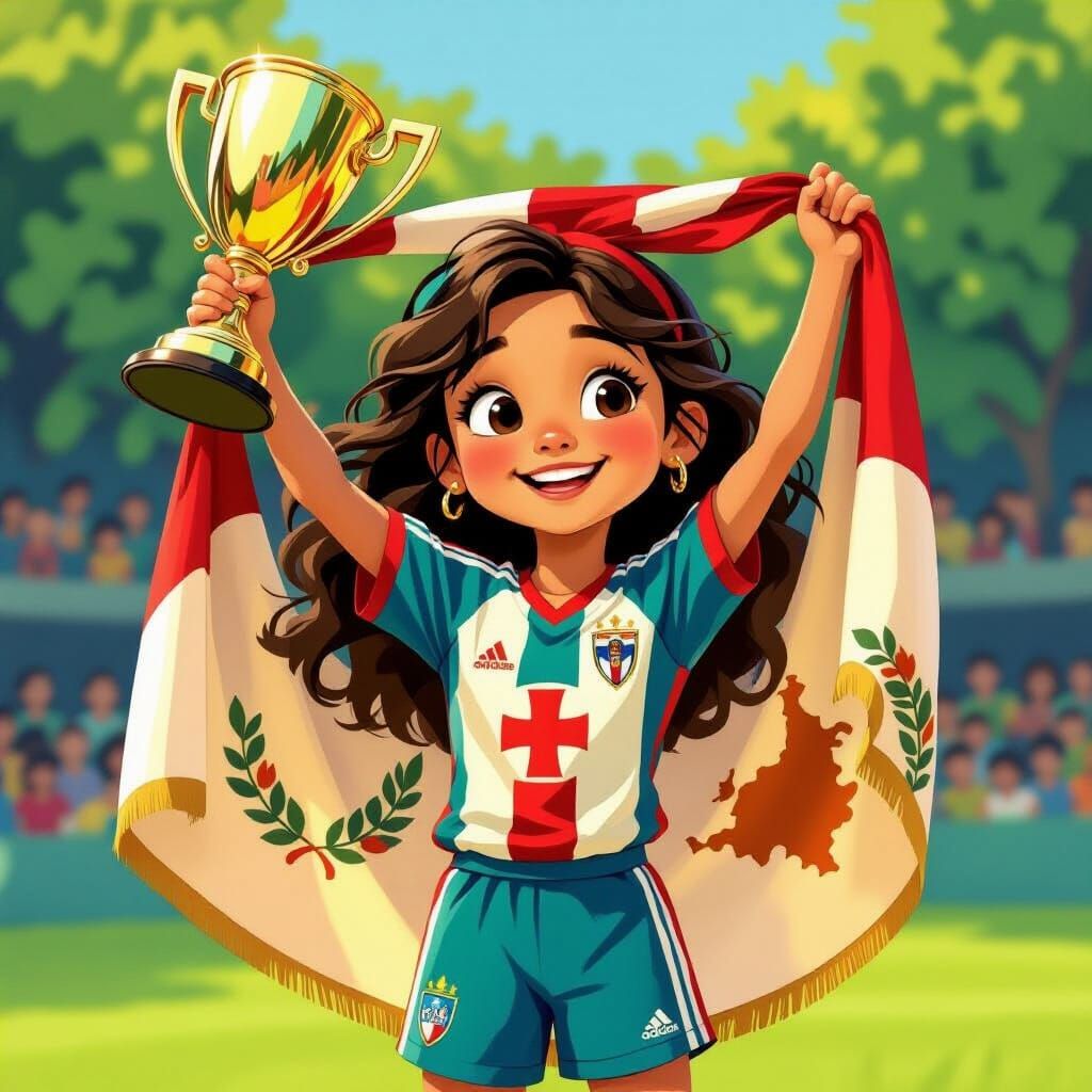 Girl Celebrates Soccer Win in Pixar Style