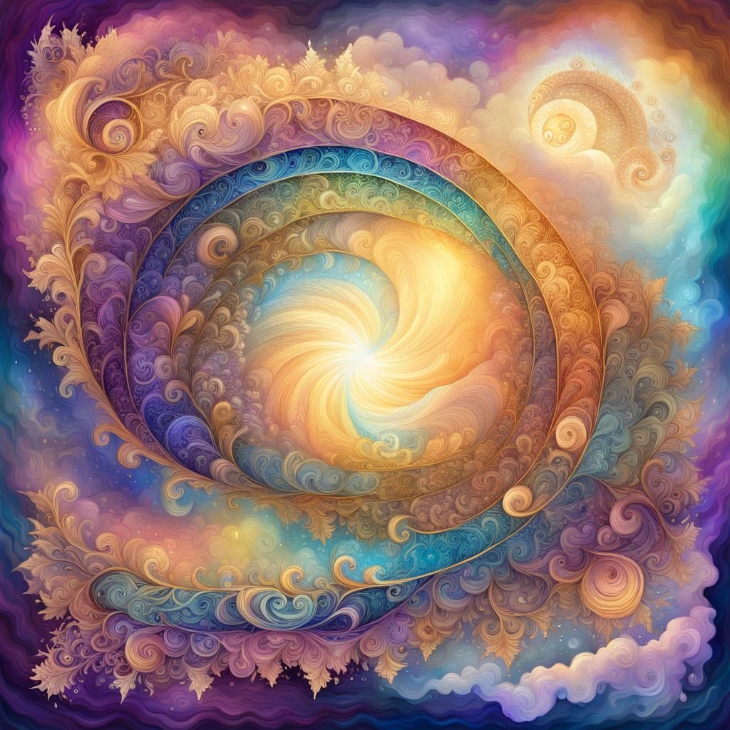 Rainbow Lit Poetry Scroll in Mixed Media