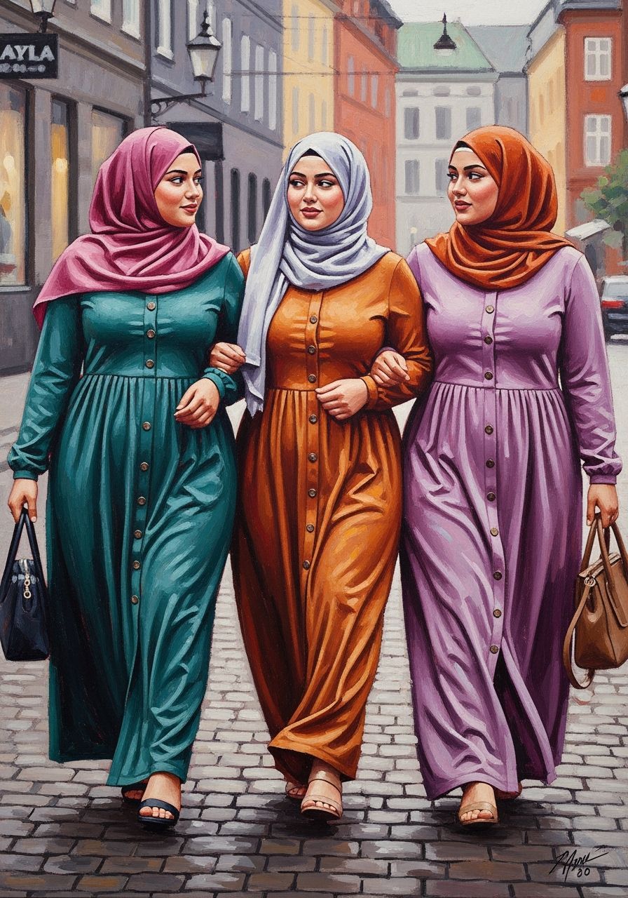 Danish Women in Copenhagen: An Oil Painting