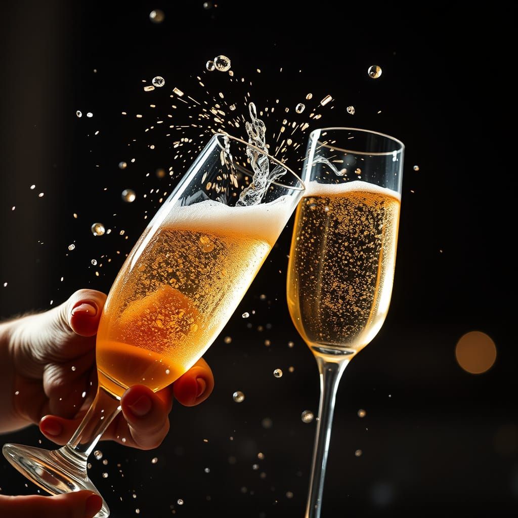 Hyperrealistic Photo of Sabering Champagne