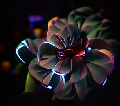 LED flower glowing in the dark