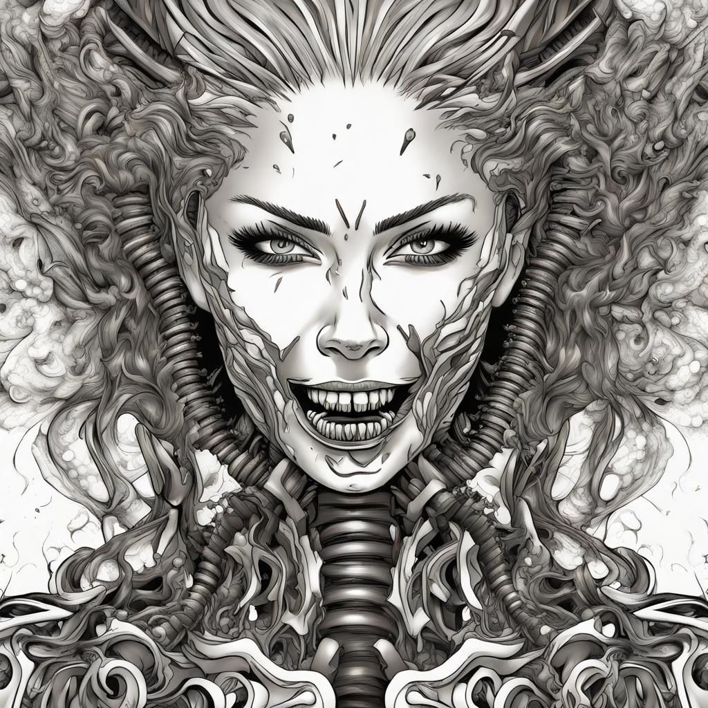 Post-Apocalyptic Bodybuilder Catches Bullet: Abstract Vector...