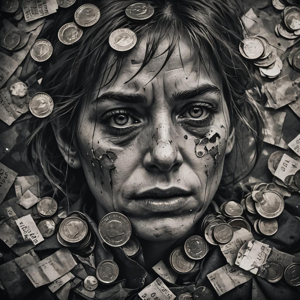 Dystopian Realism Portrait of Despair and Societal Collapse