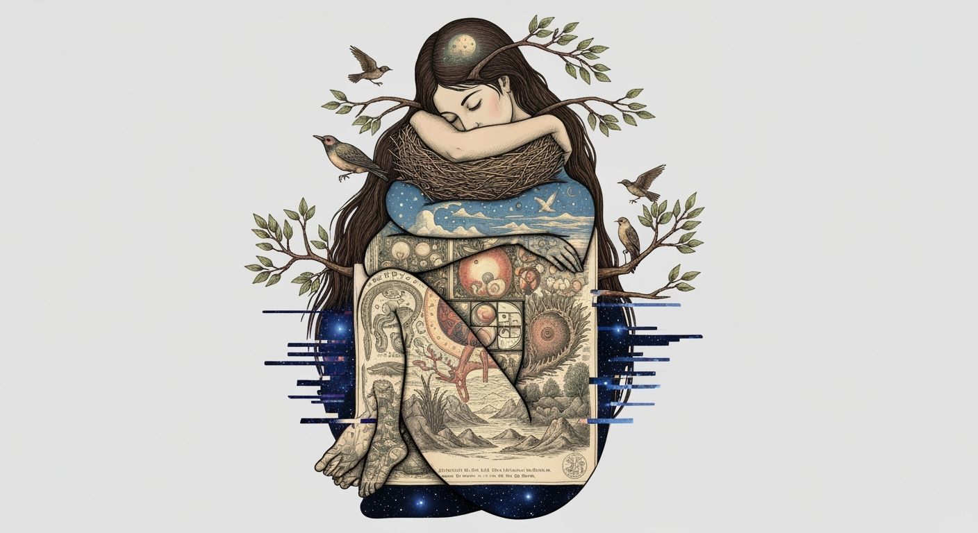 Dreamlike Woman Intertwined with Nature in Detailed Concept ...