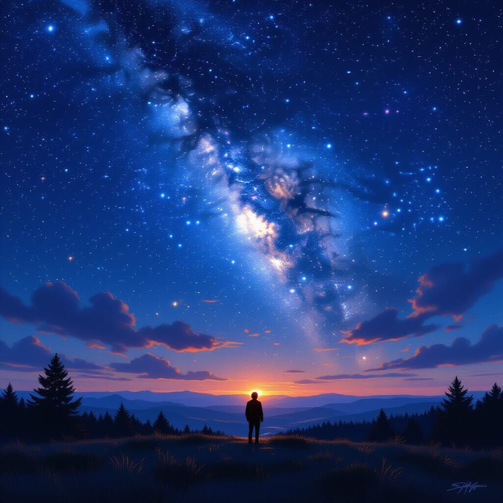 Hyperrealistic Starry Night Sky with Constellations