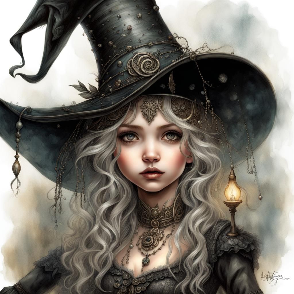 Cyborg Girl Portrait in Jean-Baptiste Monge Style