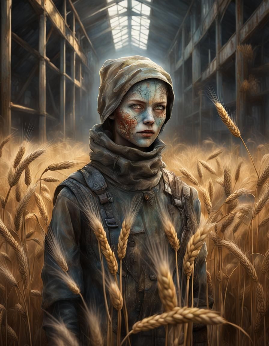 Cybermutant Girl Portrait in Dreamlike Realism