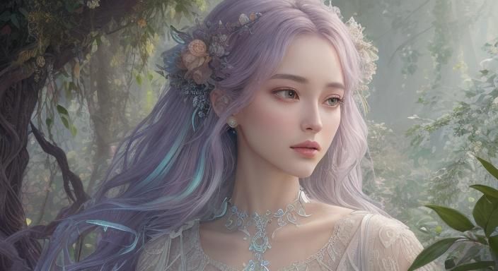 Ethereal Tree Growing from Mind in Surreal Digital Art