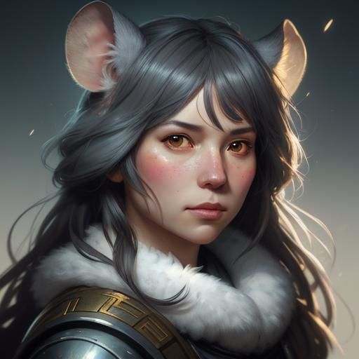 Cute Chinchilla Portrait in Hyperdetailed Digital Art