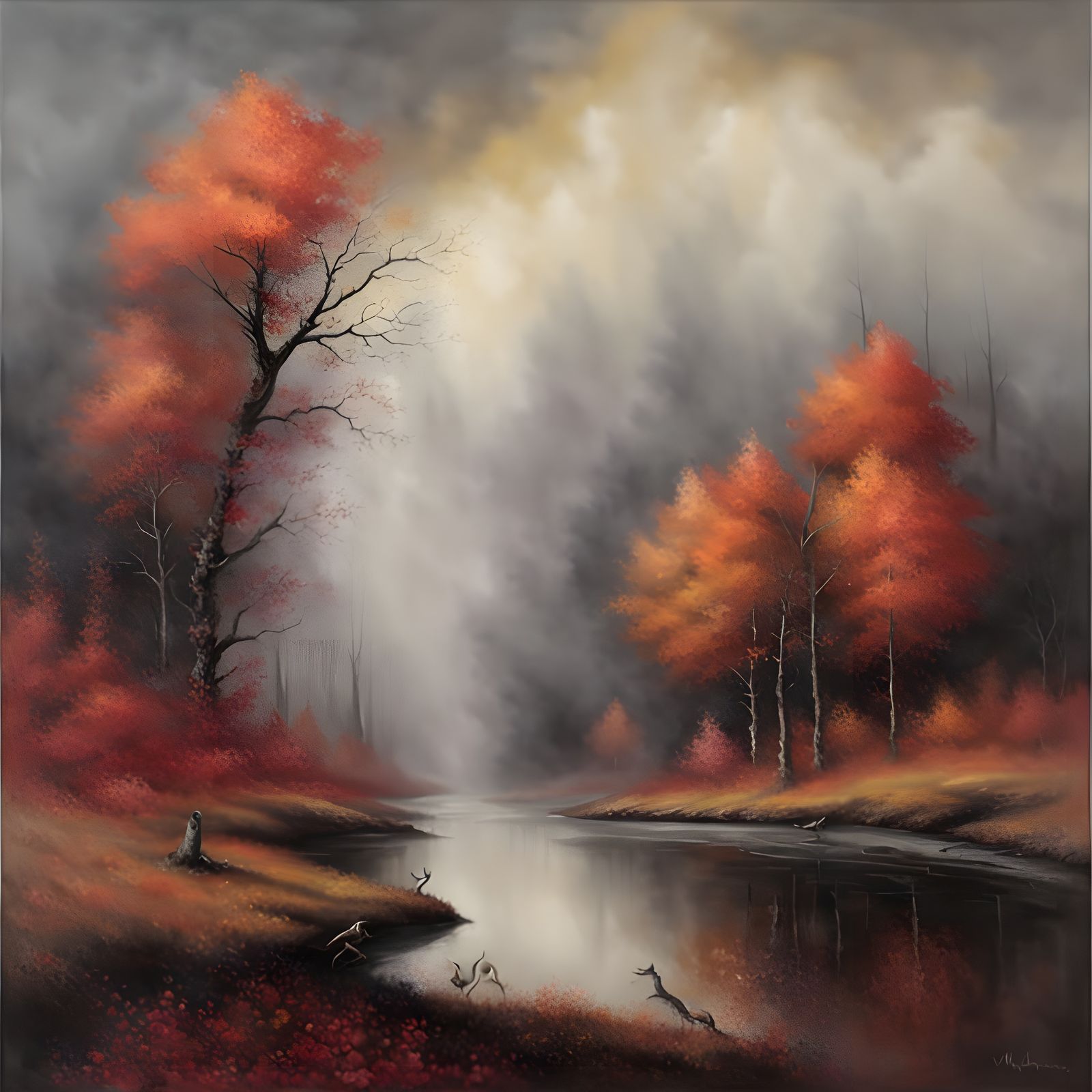 Velvet Smoke Autumn Landscape in Brian Mashburn Style