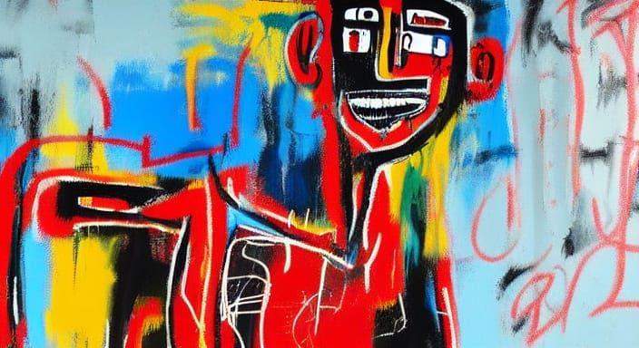 Boy and Dog in Neo-Expressionist Style