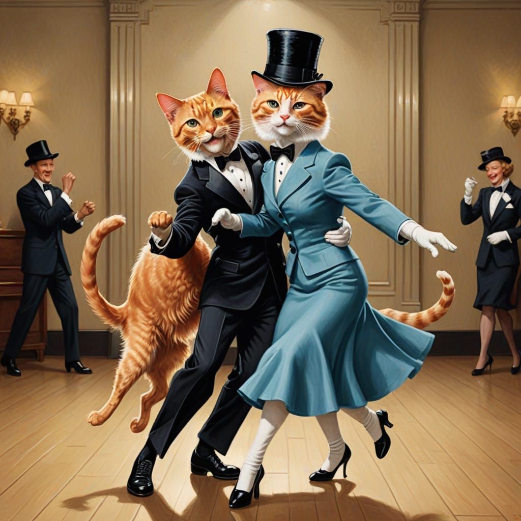 Fred Astaire and Ginger Rogers Tribute in Whimsical Animal D...