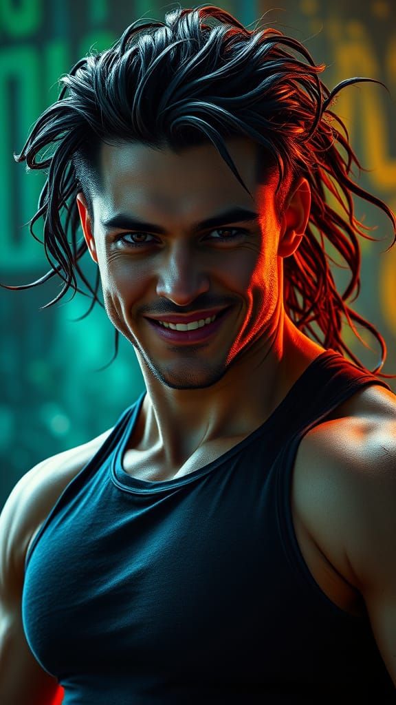 Chiseled Hyperrealistic Portrait in Dramatic Lighting