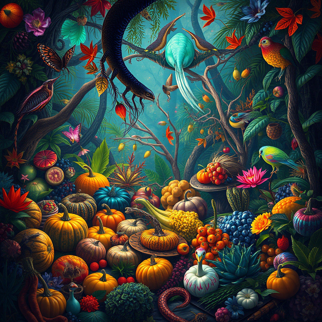 Bioluminescent Alien Jungle: A Thanksgiving Harvest