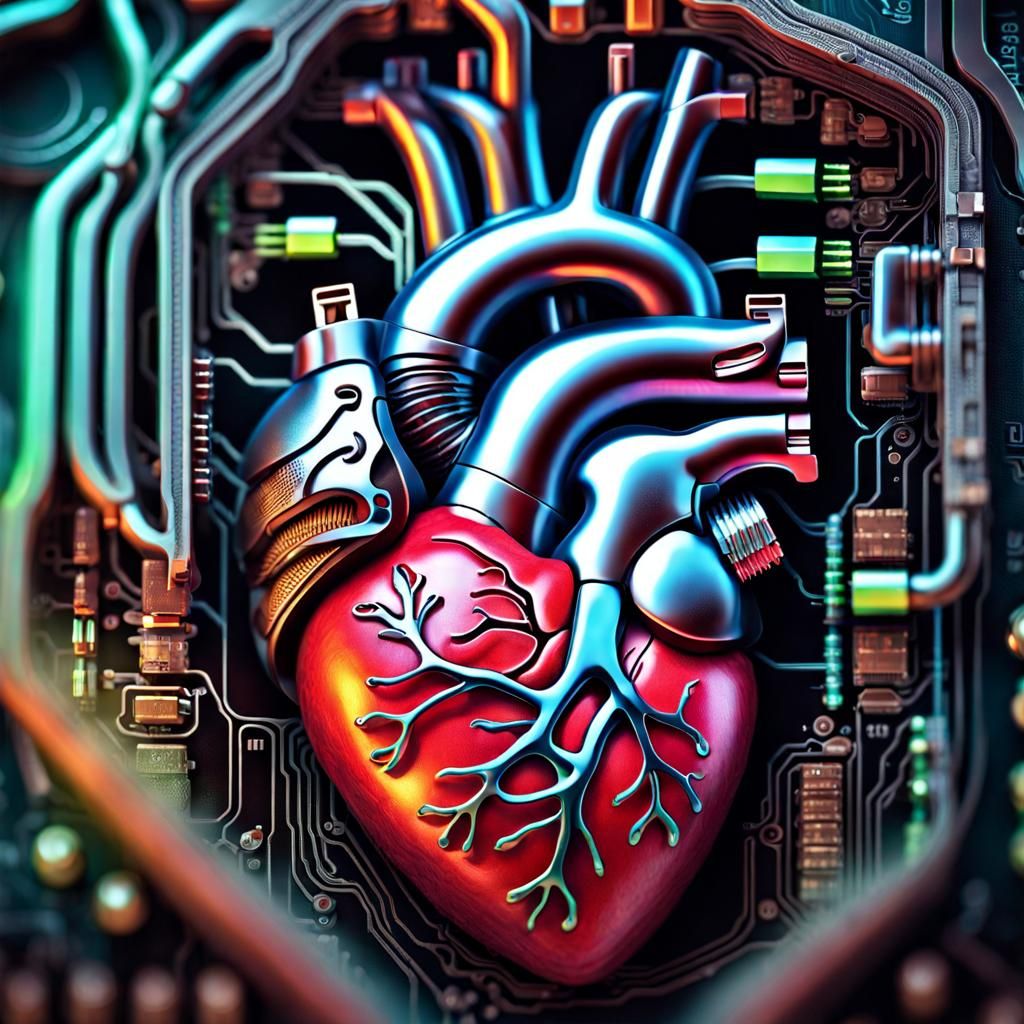 Human Heart Merges with Cell Phone Circuitry
