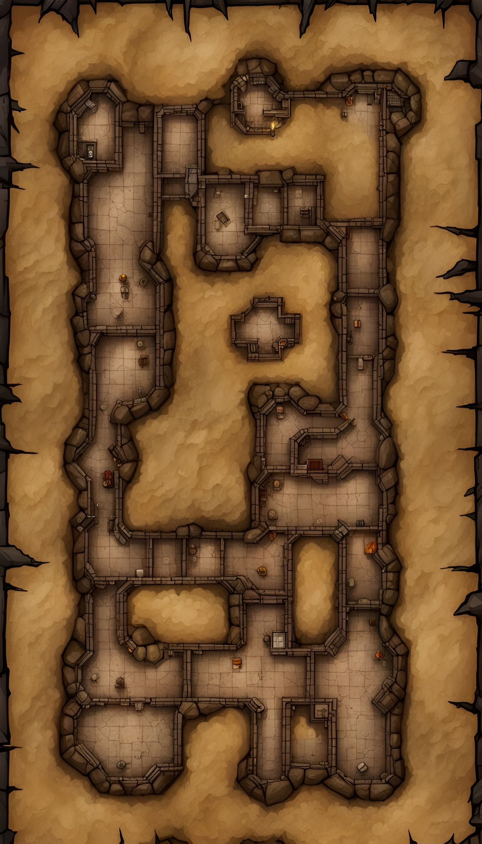 RPG Battle Map: Dwarven Temple Cavern