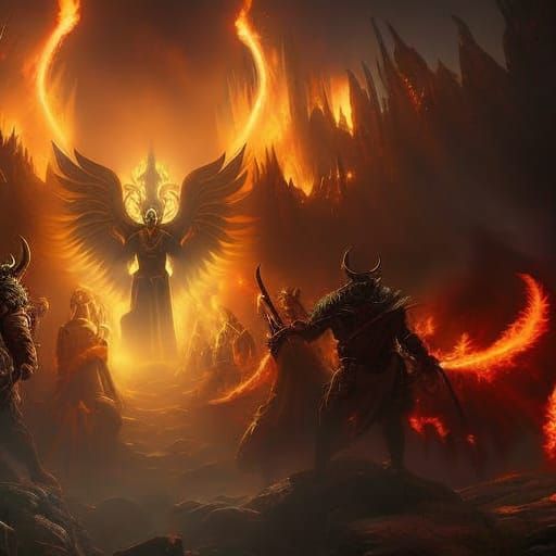 Jesus Christ Confronts Demons in Hellscape