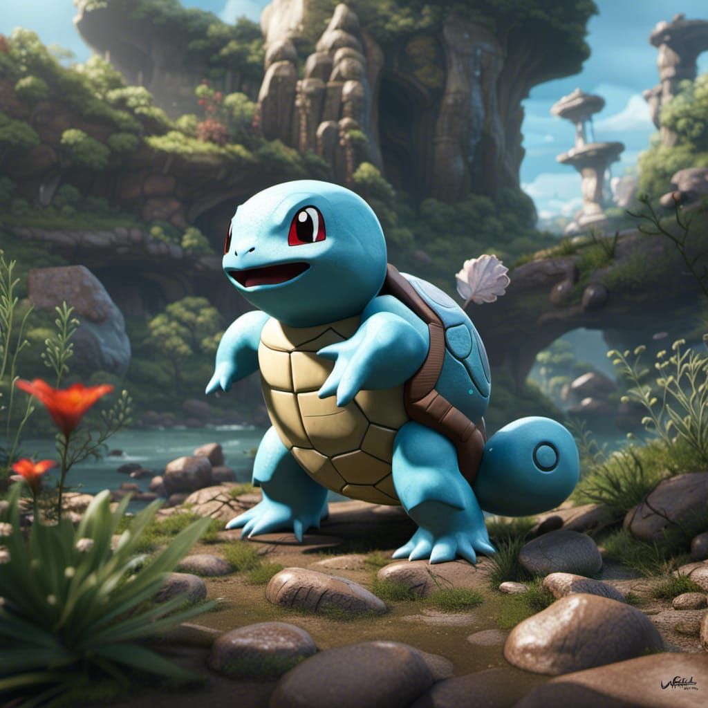 Detailed Matte Painting of Squirtle in 8k