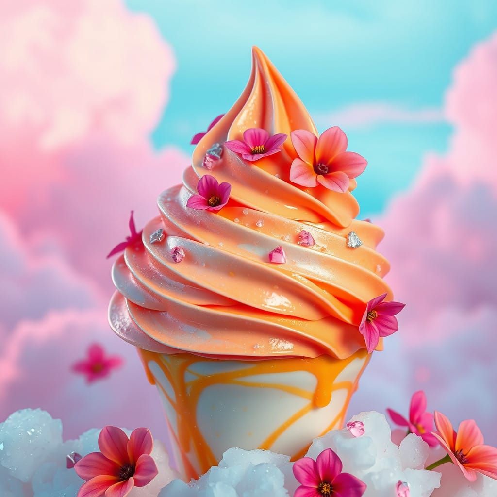Dreamy Sweet Potato Ice Cream in Pastel Paradise