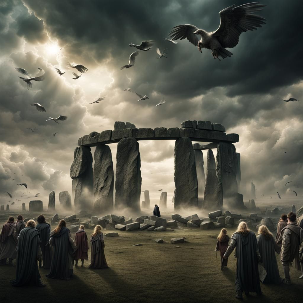 Epic Battle at Stonehenge in Digital Matte Painting