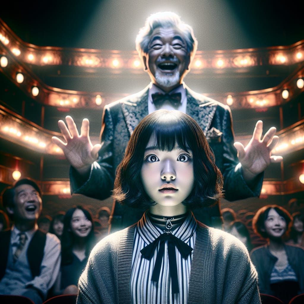 Hypnotist Mesmerizes Teenager On Stage in Hyperrealistic Sty...