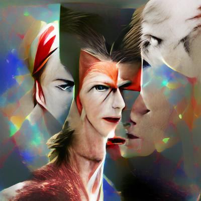 Iconic Glam Rock Portrait in Vivid Colors